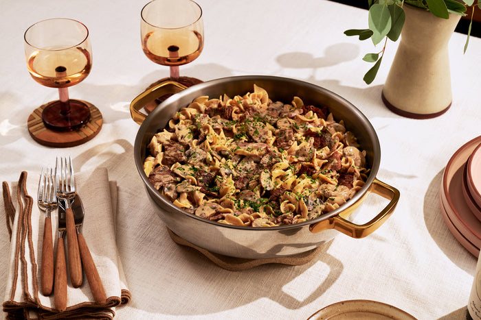 beef stroganoff recipe with titanium braiser pan