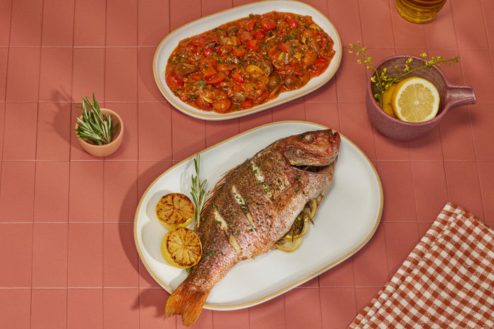 Whole Roasted Fish with Smoked Cherry Tomato Salsa